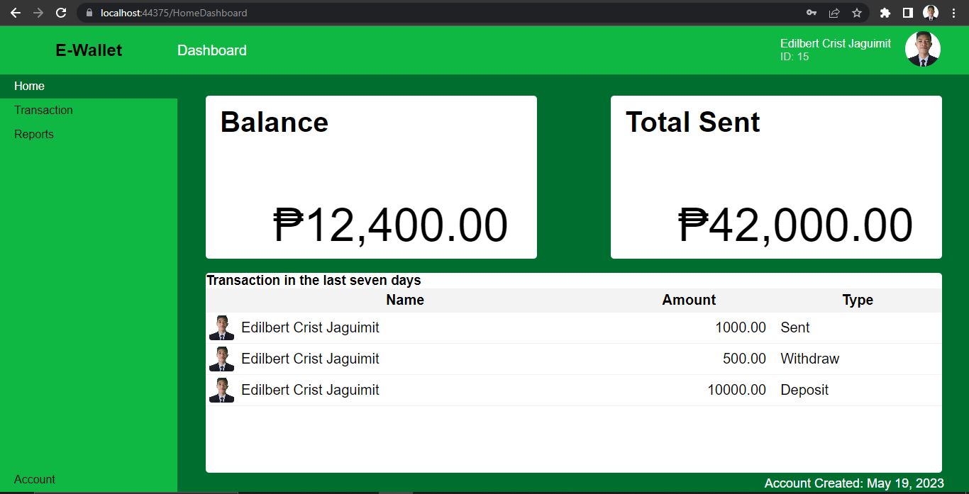 Simple E-wallet System Image